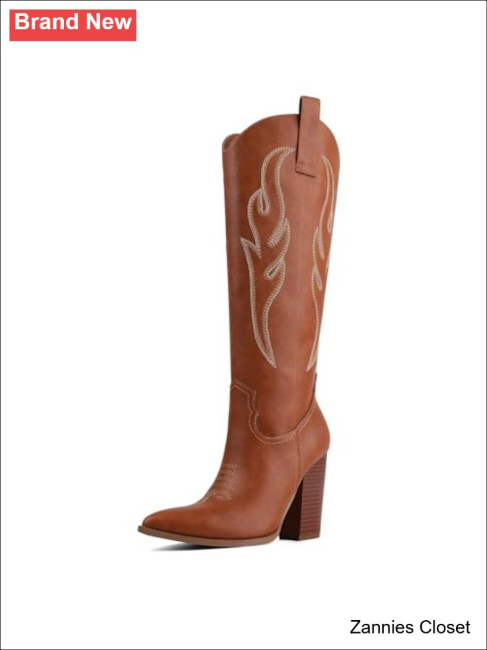 ✨ Celbreez Women's Embroidered Rhinestone Cowboy Knee-High Boots Pointed Toe